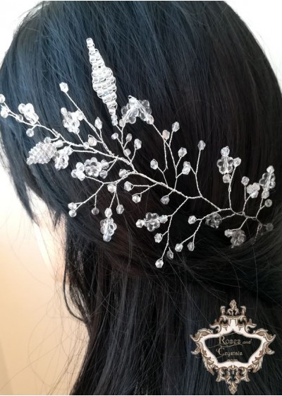 Дизайнерска украса за коса с мъниста и кристали Frozen Branch by Rosie